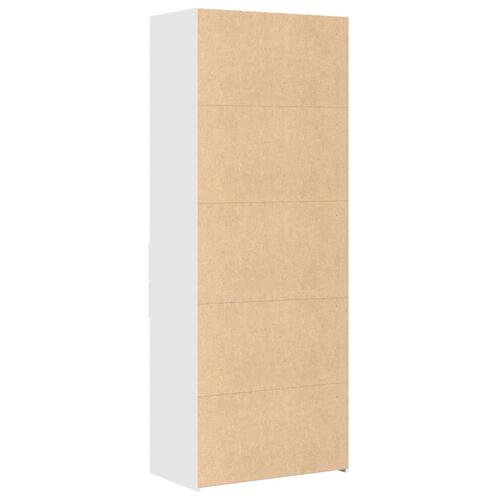 Skab 70x42,5x185 cm konstrueret træ hvid