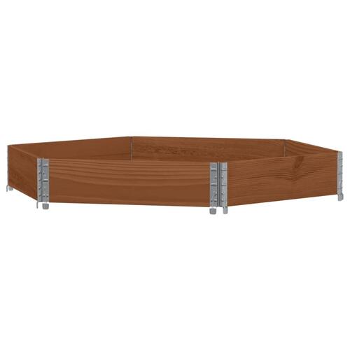 Højbed 160x160 cm massivt fyrretræ sekskantet brun