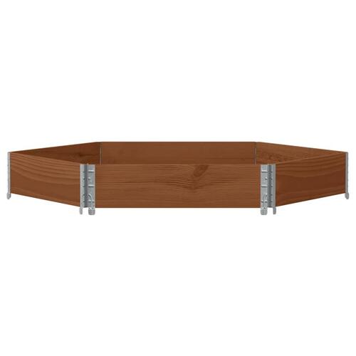 Højbed 160x160 cm massivt fyrretræ sekskantet brun