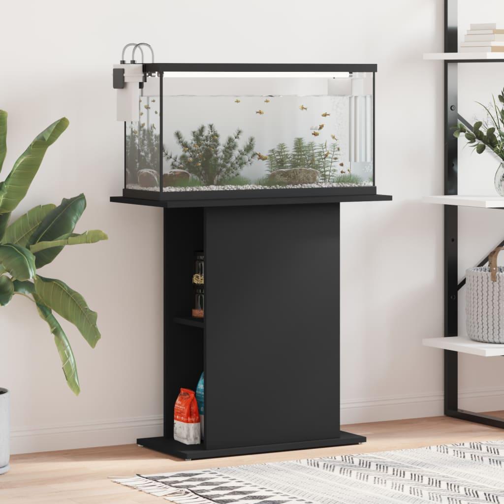 Akvariebord 75x36x72,5 cm konstrueret træ sort