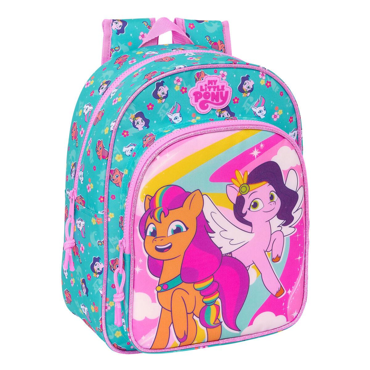 My Little Pony skoletaske - Magic, pink/turkis, 26 × 34 × 11 cm billede