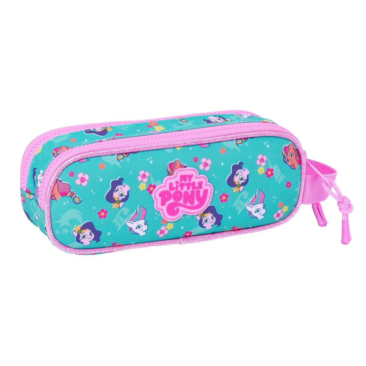 Dobbelt carry-all My Little Pony Magic Pink Turkisblå 21 x 8 x 6 cm