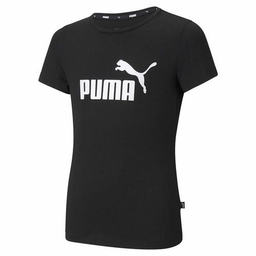 Børne Kortærmet T-shirt Puma Ess Logo G Sort 15-16 år