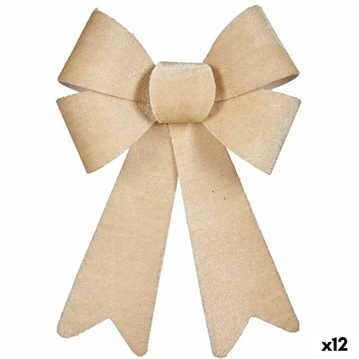 Julepynt sløjfe Krist+ - Beige, 16 × 24 × 4 cm (12 stk)
