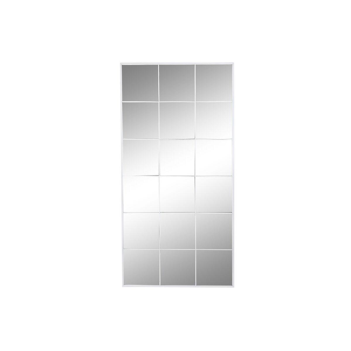 Vægspejl Hvid Krystal Jern Spejl Vindue 90 x 1 x 180 cm