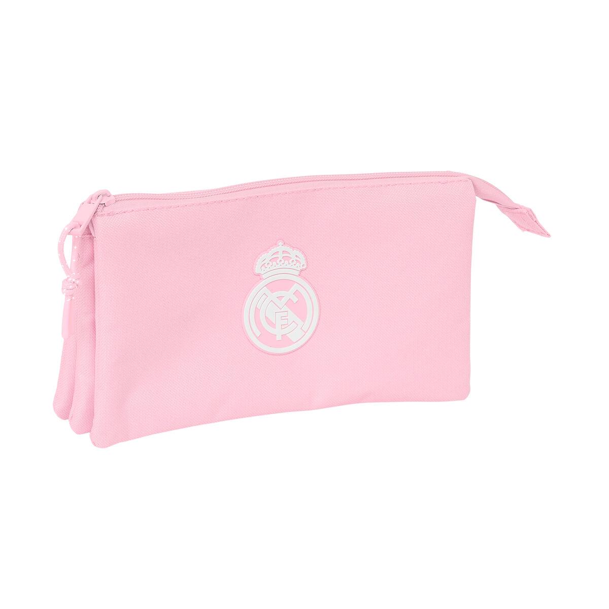 Tredobbelt penalhus Real Madrid C.F., pink - 22 × 12 × 3 cm
