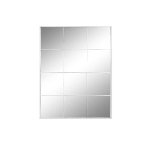Vægspejl Hvid Krystal Jern Vindue 90 x 1 x 120 cm