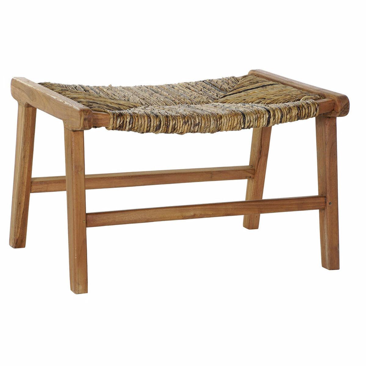 Bænk i teak og fiber, natur - 65 × 47 × 40 cm