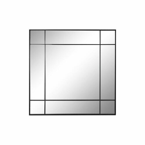 Vægspejl Sort Krystal Jern 90 x 3 x 90 cm