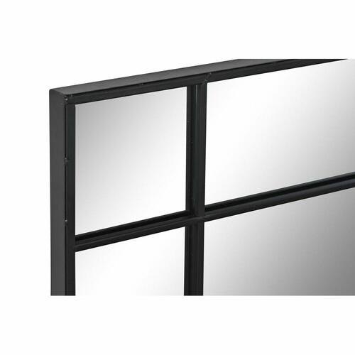 Vægspejl Sort Krystal Jern 90 x 3 x 90 cm