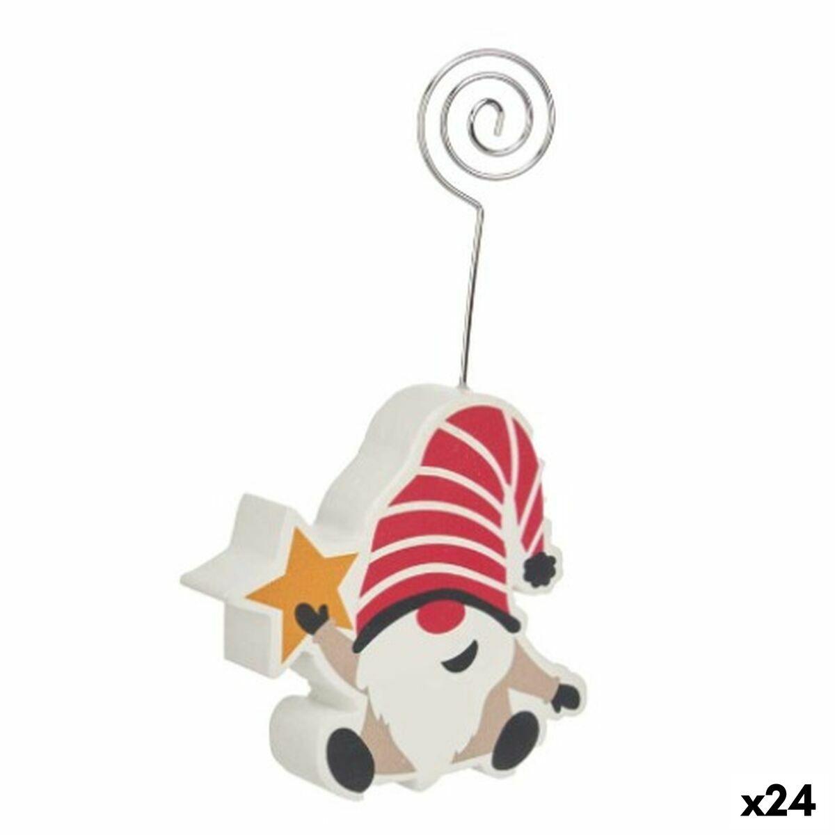 Julepynt - Krist+ fotoramme med nisse og stjerne, multifarvet (24 stk)