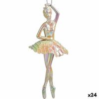 Julepynt Ballerina Perlemor Plastik Skinne 6,7 x 16 x 6,7 cm (24 enheder)