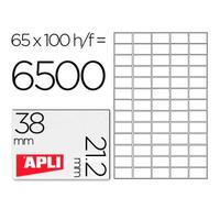Selvklæbende etiketter Apli 1283 Hvid 100 Ark 38 x 21,2 mm
