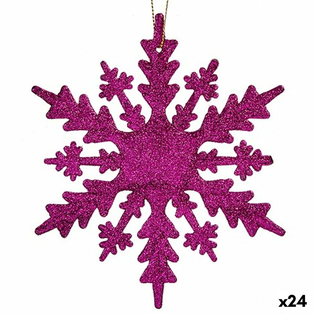 Julepynt snefnug hængedekoration - Krist+ fuchsia, 15 × 15 cm (24 stk)
