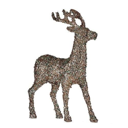 Dekorativ figur Julerensdyr Skinne Mint champagne Plastik 15 x 45 x 30 cm (8 enheder)