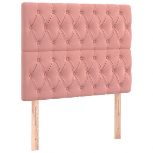 Sengeramme med sengegavl 120x200 cm i fløjl - pink