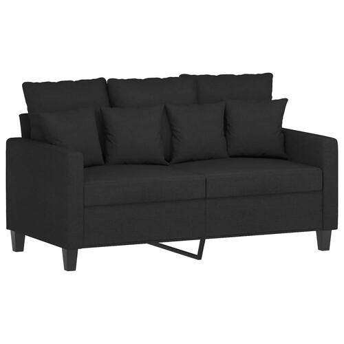 Sofasæt 4 dele med puder stof sort