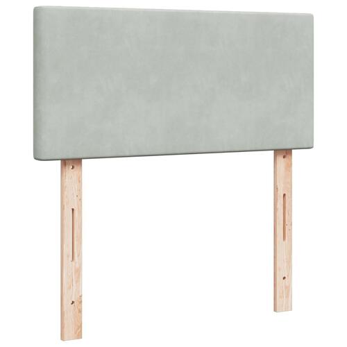 Kontinentalseng med madras 80x200 cm fløjl lysegrå