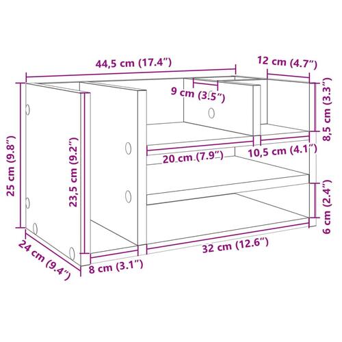 Dueslag til skrivebord 44,5x24x25 cm konstrueret træ sonoma-eg