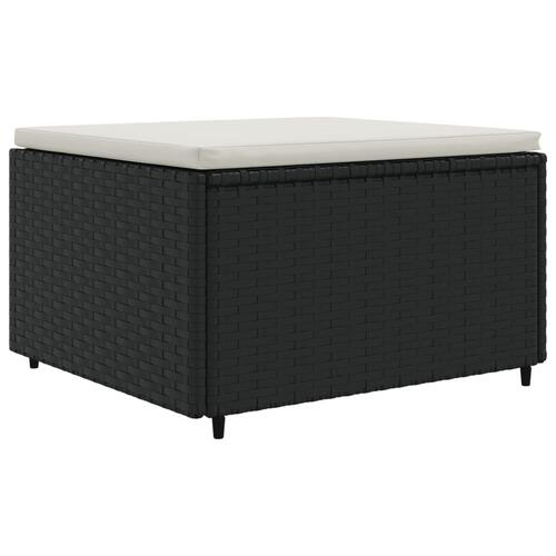 Loungesæt til haven 5 dele med hynder polyrattan sort