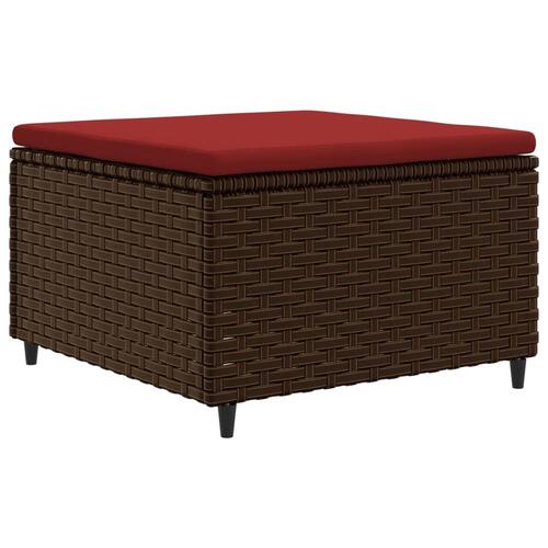 Loungesæt til haven 5 dele med hynder polyrattan brun