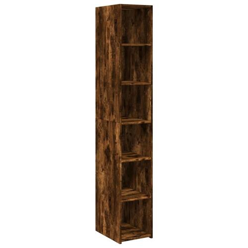 Reol 30x41x185 cm konstrueret træ røget egetræsfarve