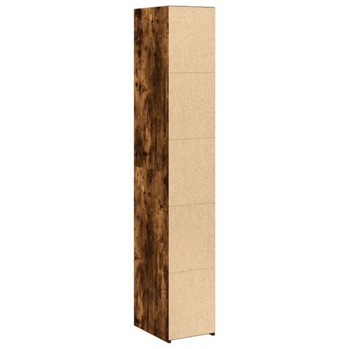 Reol 30x41x185 cm konstrueret træ røget egetræsfarve