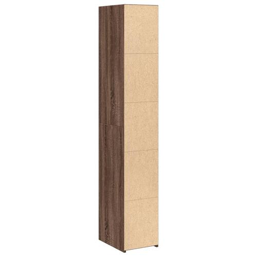 Reol 30x41x185 cm konstrueret træ brun egetræsfarve
