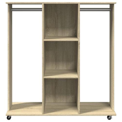 Klædeskab med hjul 102x38x110 cm konstrueret træ sonoma-eg