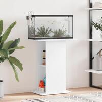 Akvariebord 60,5x36x72,5 cm konstrueret træ hvid