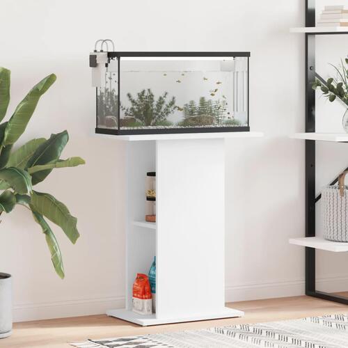 Akvariebord 60,5x36x72,5 cm konstrueret træ hvid