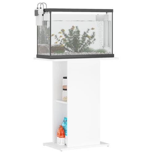 Akvariebord 60,5x36x72,5 cm konstrueret træ hvid