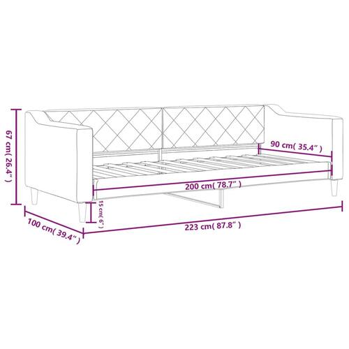 Daybed 90x200 cm stof sort