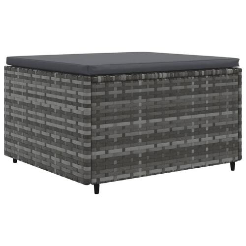 Loungesæt til haven 4 dele med hynder polyrattan grå