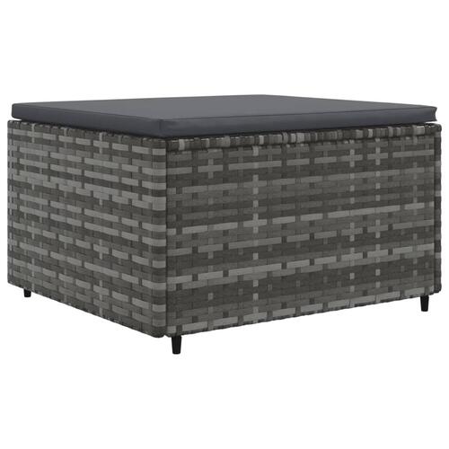 Loungesæt til haven 7 dele med hynder polyrattan grå