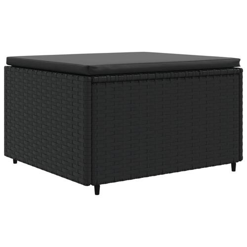 Loungesæt til haven 6 dele med hynder polyrattan sort
