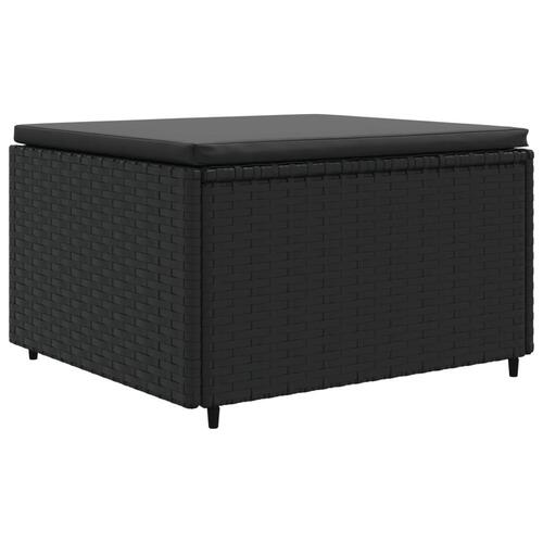 Loungesæt til haven 5 dele med hynder polyrattan sort