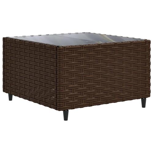 Loungesæt til haven 6 dele med hynder polyrattan brun