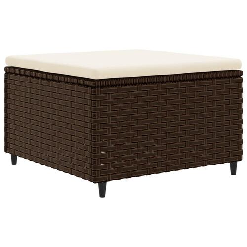 Loungesæt til haven 6 dele med hynder polyrattan brun