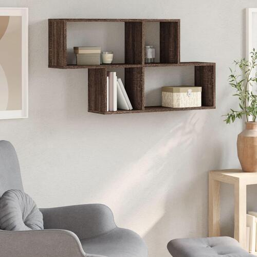 Væghylde 100x20x53 cm konstrueret træ brun egetræsfarve