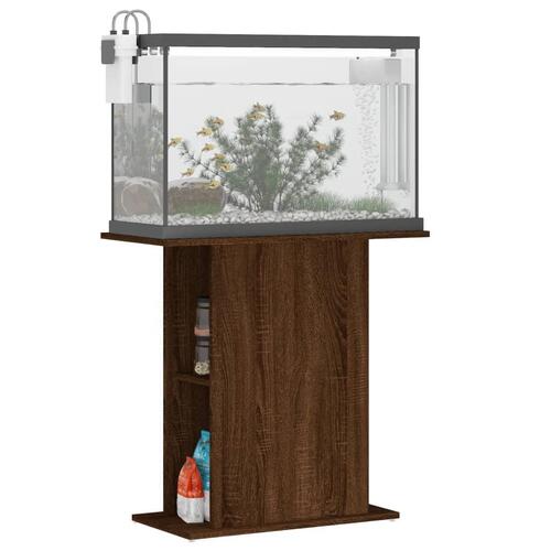 Akvariebord 75x36x72,5 cm konstrueret træ brun egetræsfarve