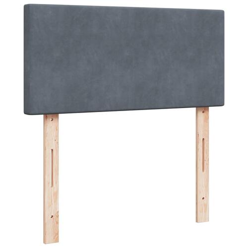 Kontinentalseng med madras 80x200 cm fløjl mørkegrå