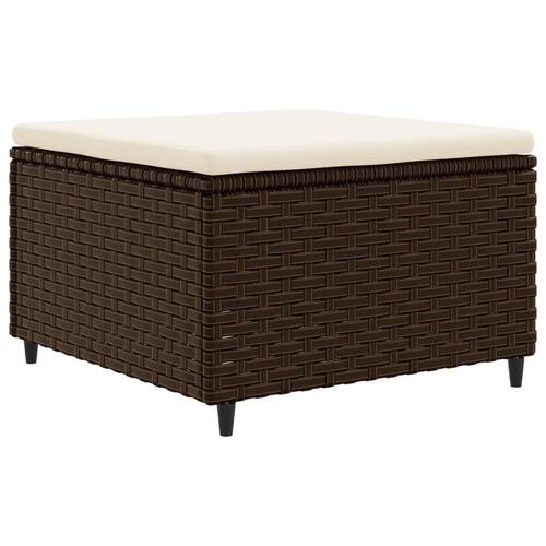 Loungesæt til haven 5 dele med hynder polyrattan brun