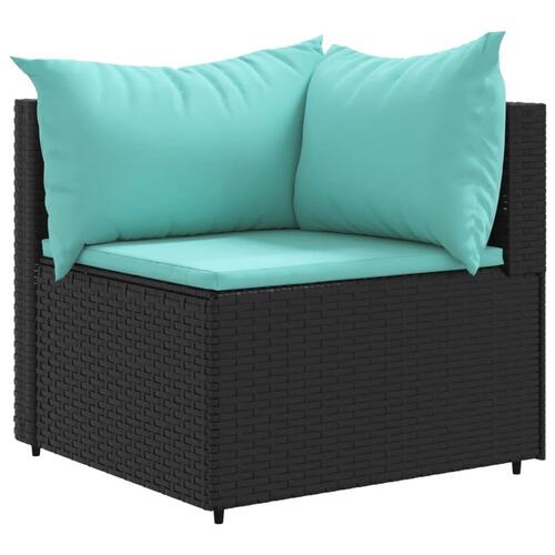Loungesæt til haven 9 dele med hynder polyrattan sort