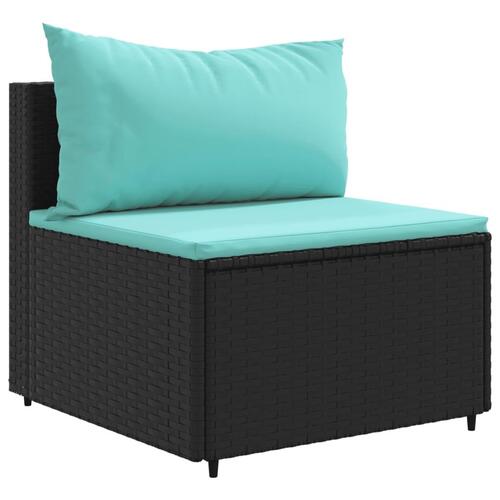 Loungesæt til haven 9 dele med hynder polyrattan sort