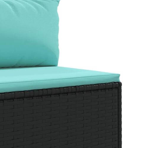 Loungesæt til haven 9 dele med hynder polyrattan sort