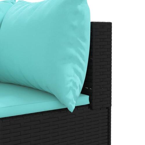 Loungesæt til haven 9 dele med hynder polyrattan sort