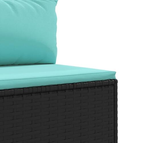 Loungesæt til haven 6 dele med hynder polyrattan sort