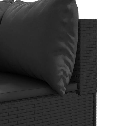 Loungesæt til haven 7 dele med hynder polyrattan sort