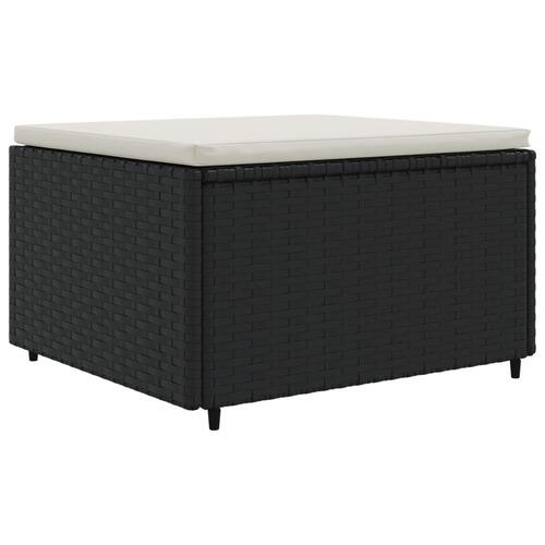 Loungesæt til haven 6 dele med hynder polyrattan sort